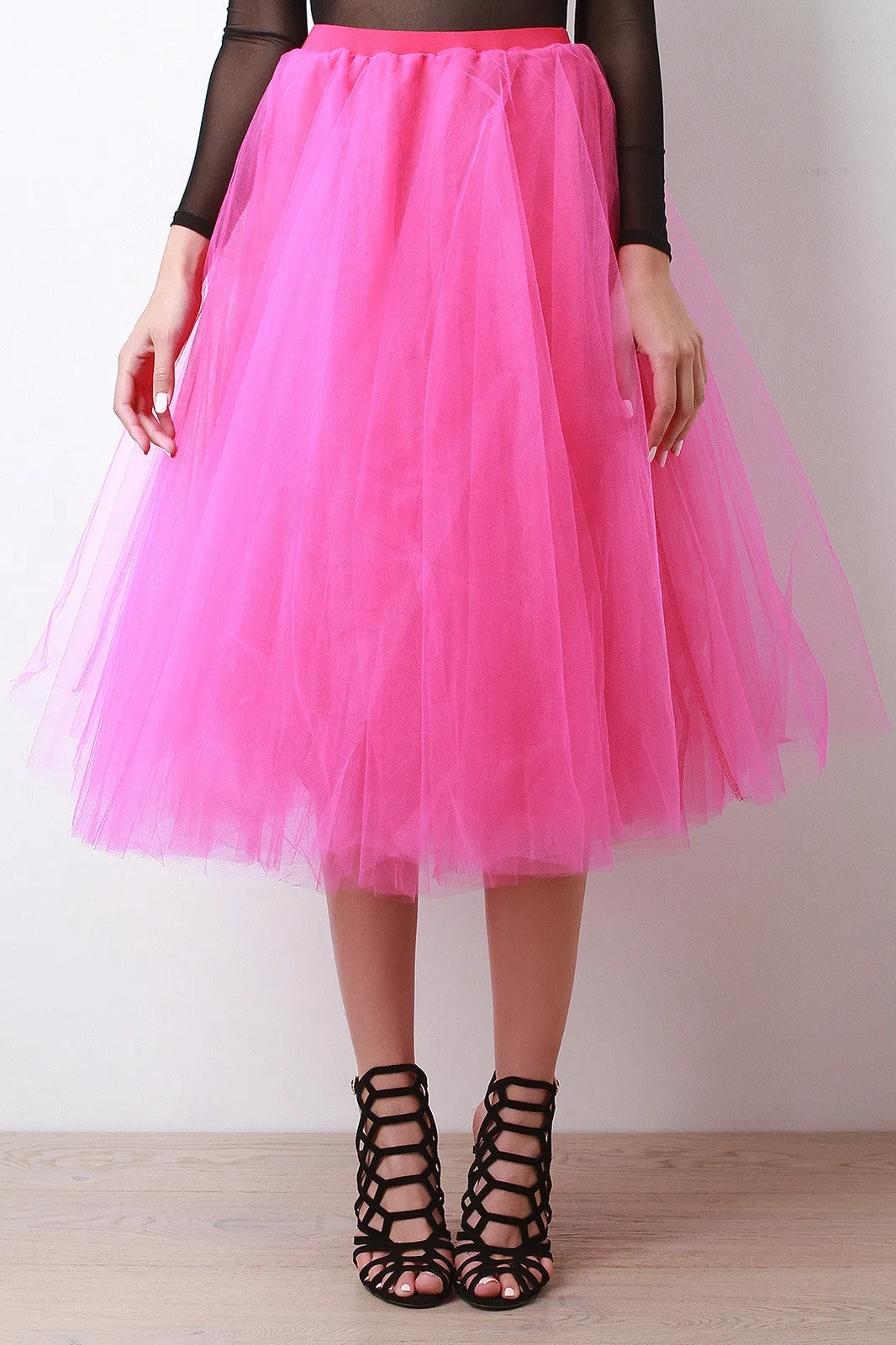 A-Line Soft Tulle Pleated Skirt