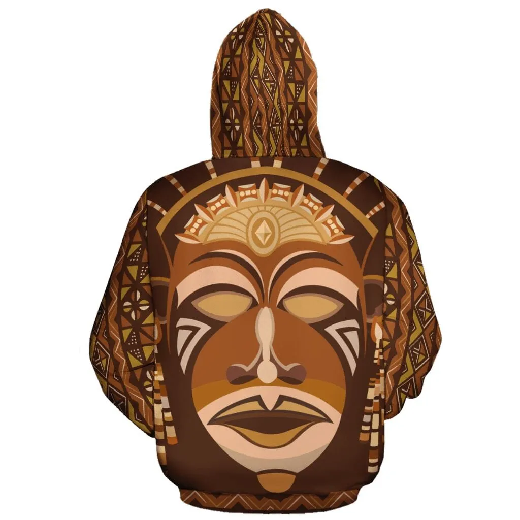 African Mask Printed Mudcloth Hoodie and Joggers Set