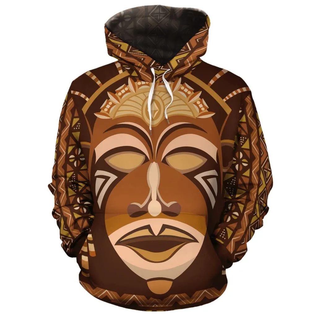 African Mask Printed Mudcloth Hoodie and Joggers Set