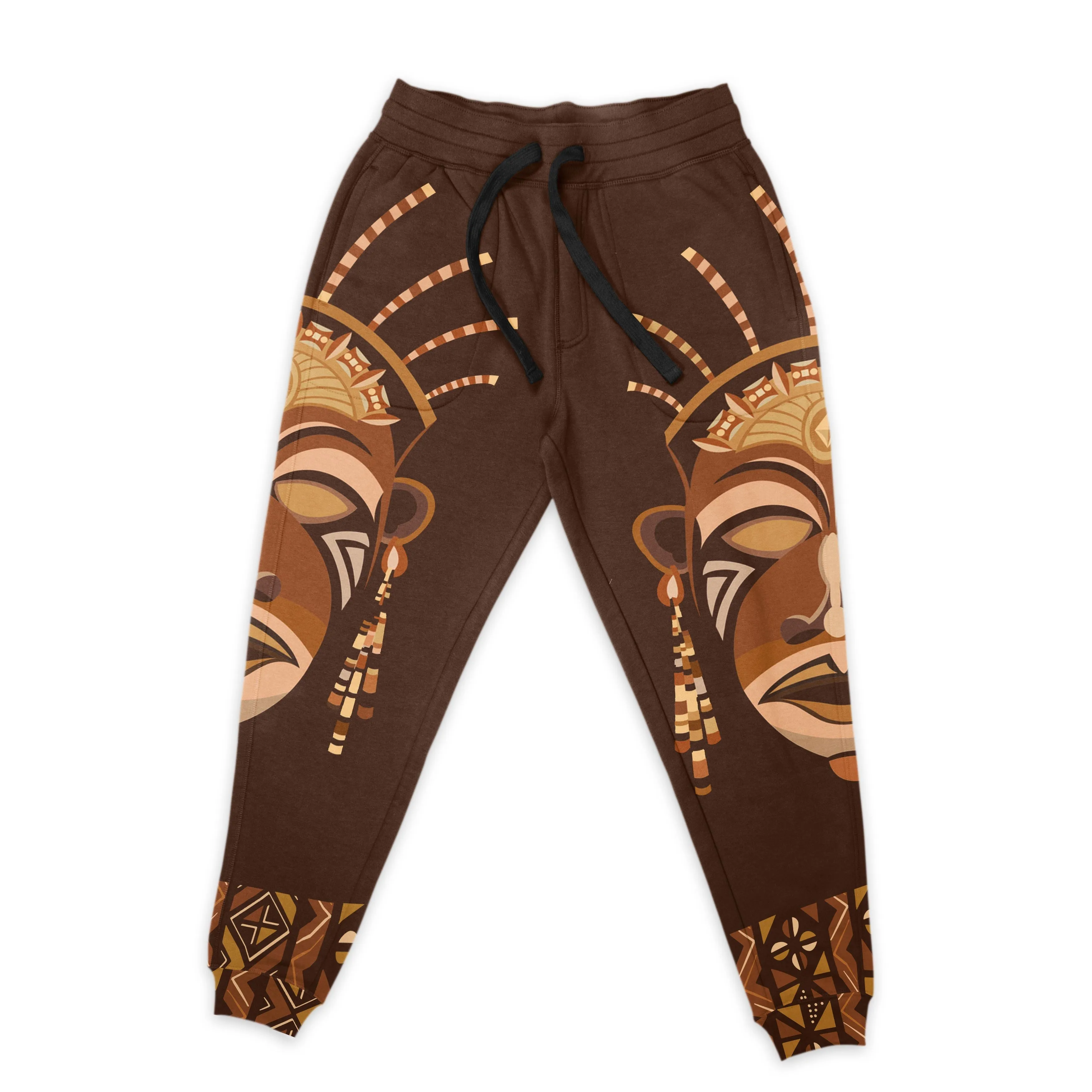 African Mask Printed Mudcloth Hoodie and Joggers Set