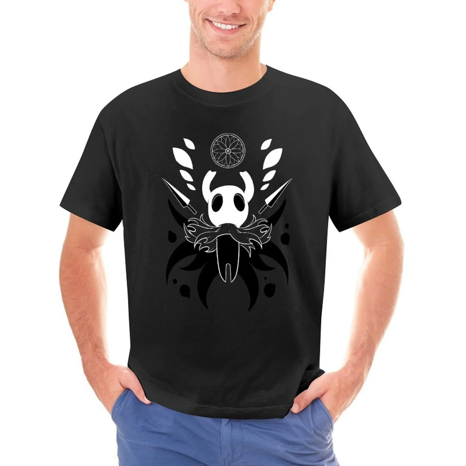 Aidase Hero of Dirtmouth Hollow Knight T Shirt RPG Harajuku T Shirts Round Neck Printed Tshirt Casual Clothes Man Plus Size 4XL 5XL