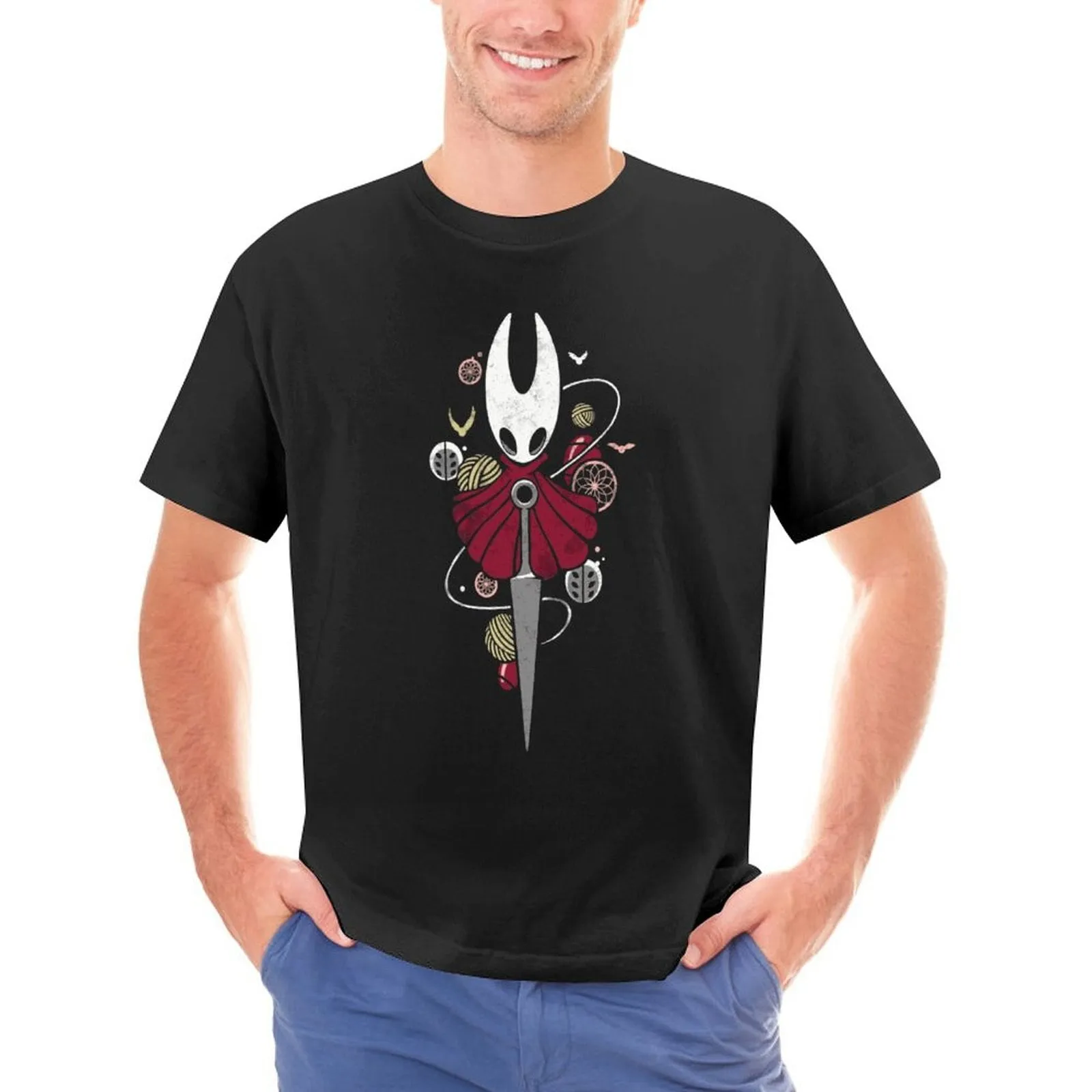 Aidase Hero of Dirtmouth Hollow Knight T Shirt RPG Harajuku T Shirts Round Neck Printed Tshirt Casual Clothes Man Plus Size 4XL 5XL