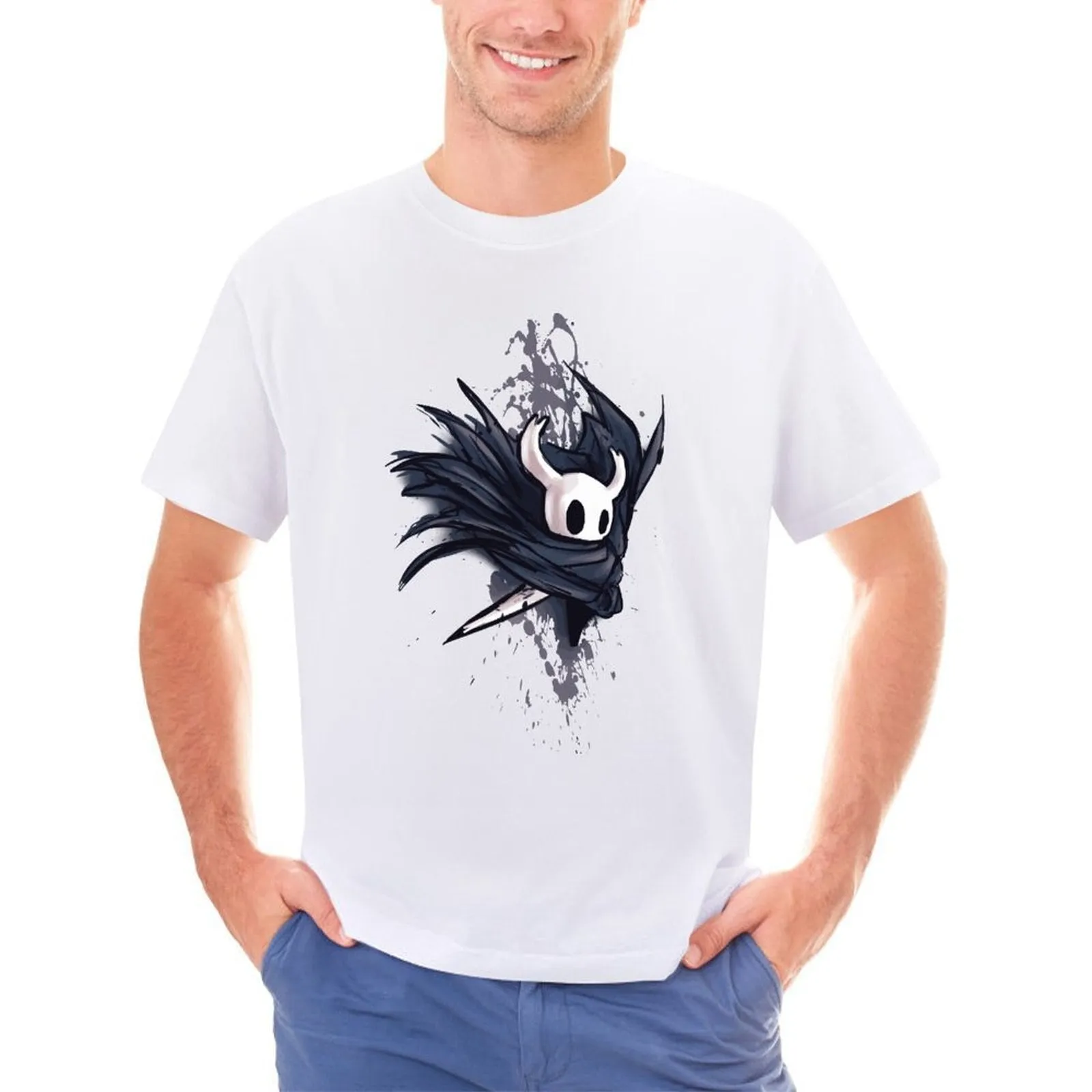 Aidase Hero of Dirtmouth Hollow Knight T Shirt RPG Harajuku T Shirts Round Neck Printed Tshirt Casual Clothes Man Plus Size 4XL 5XL