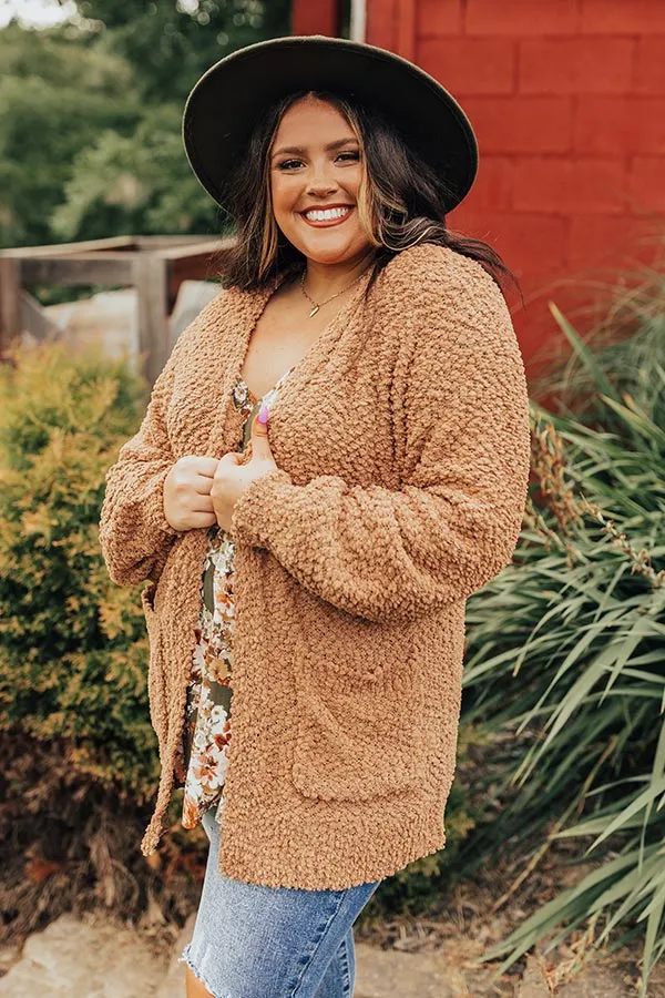 All Spice Popcorn Knit Cardigan In Mocha Curves