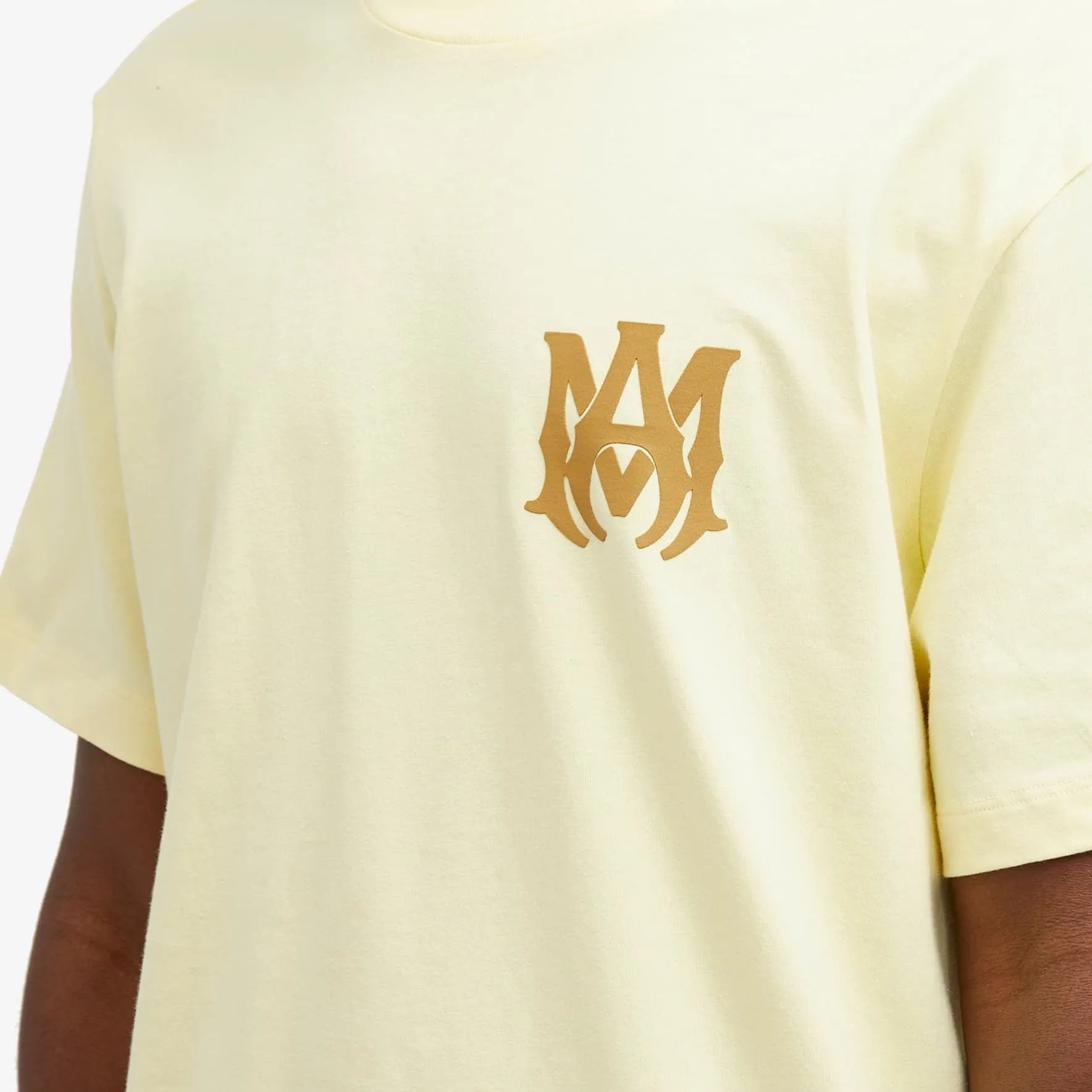 Amiri MA Logo T-shirt, pale yellow