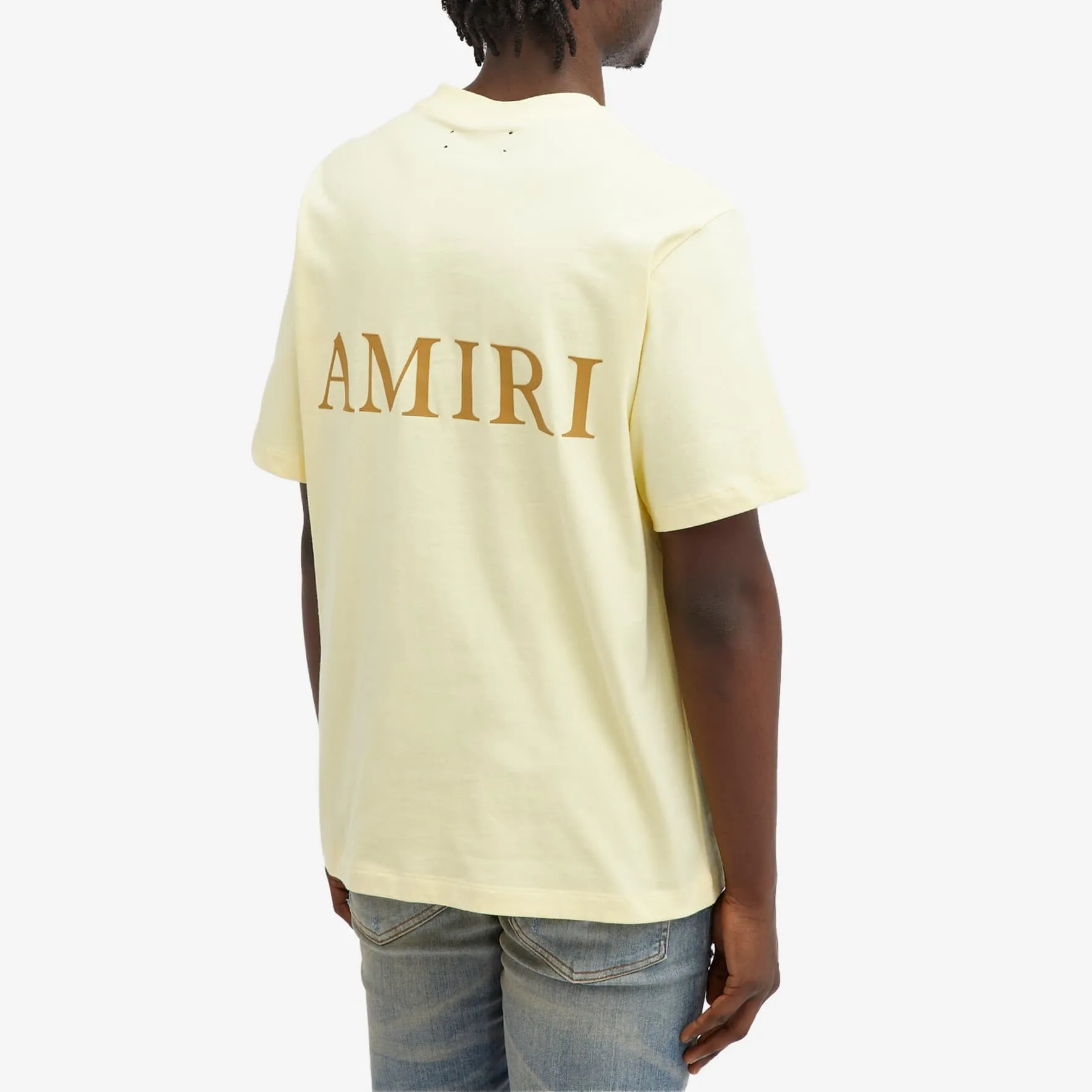 Amiri MA Logo T-shirt, pale yellow