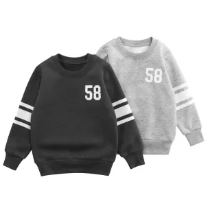 Baby Solid Color Side Striped Design Fleece Warm Hoodies by MyKids-USA™