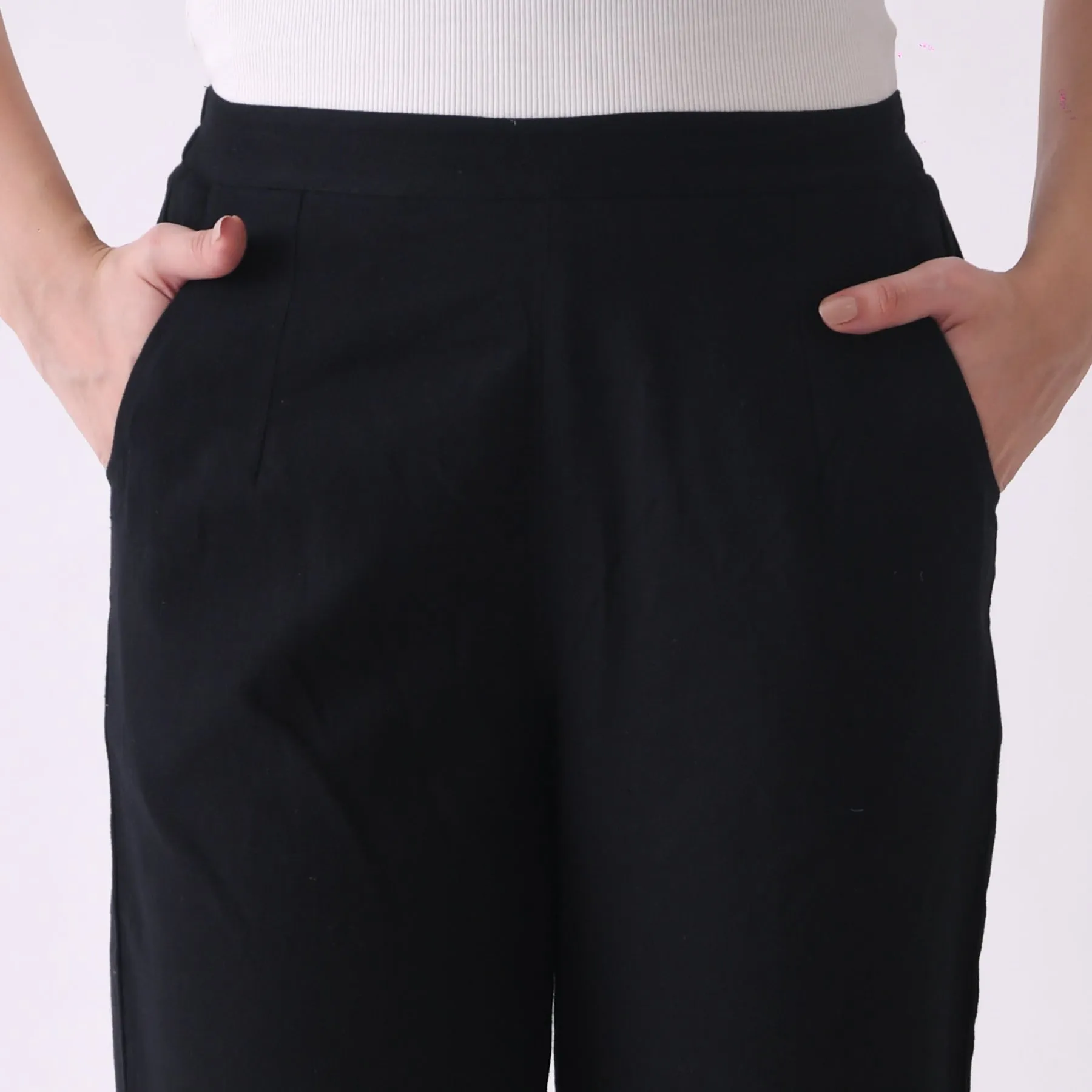 Black Cotton AMPM Pants