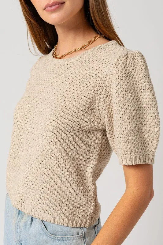 Blake Round Neck Texture  Top