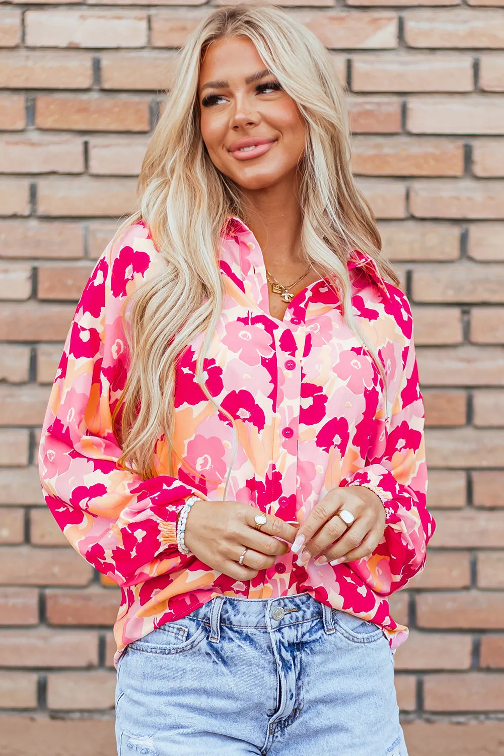 Blooming Puff Sleeve Buttoned Shirt