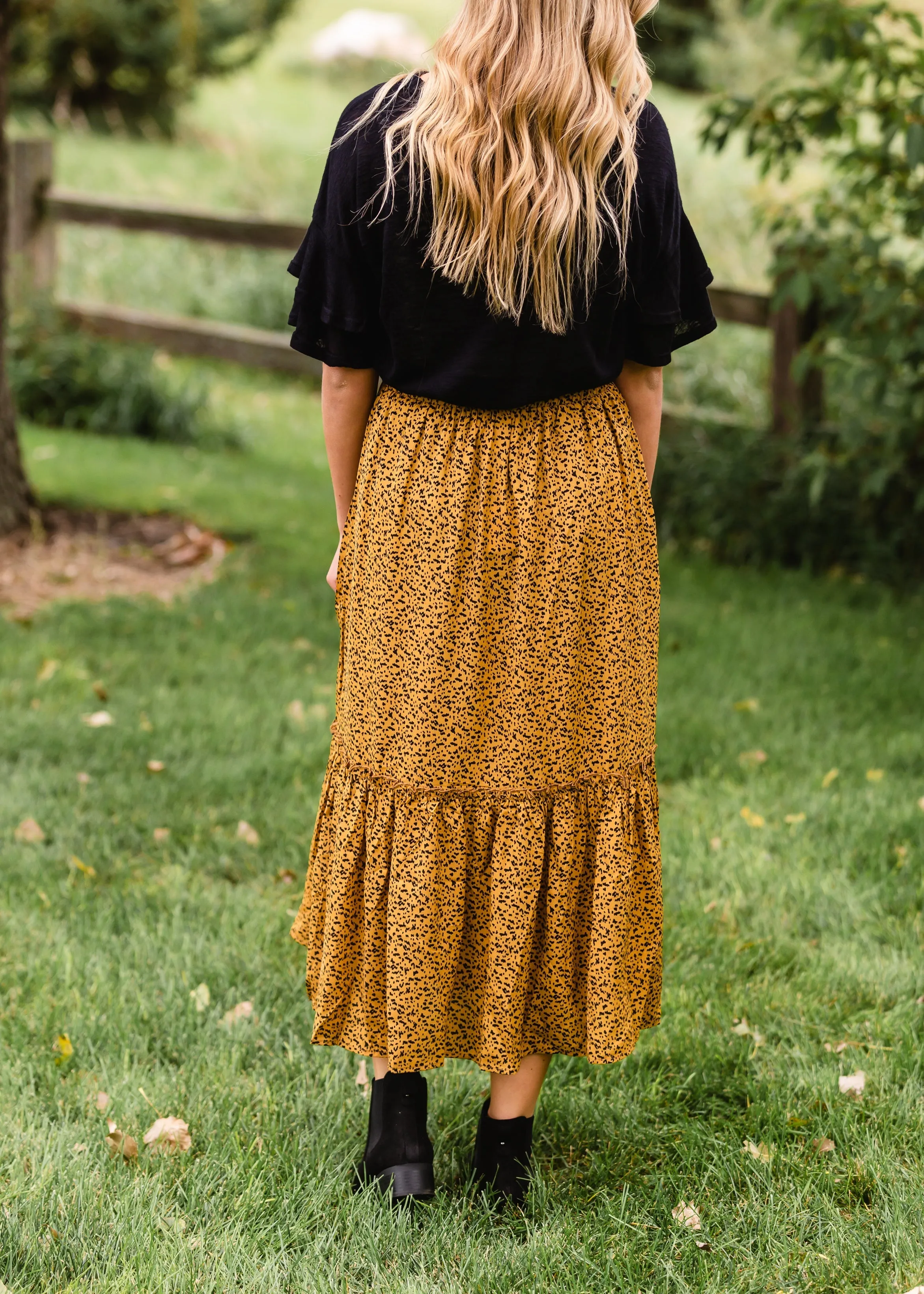 Brown Animal Pattern Midi Skirt - FINAL SALE