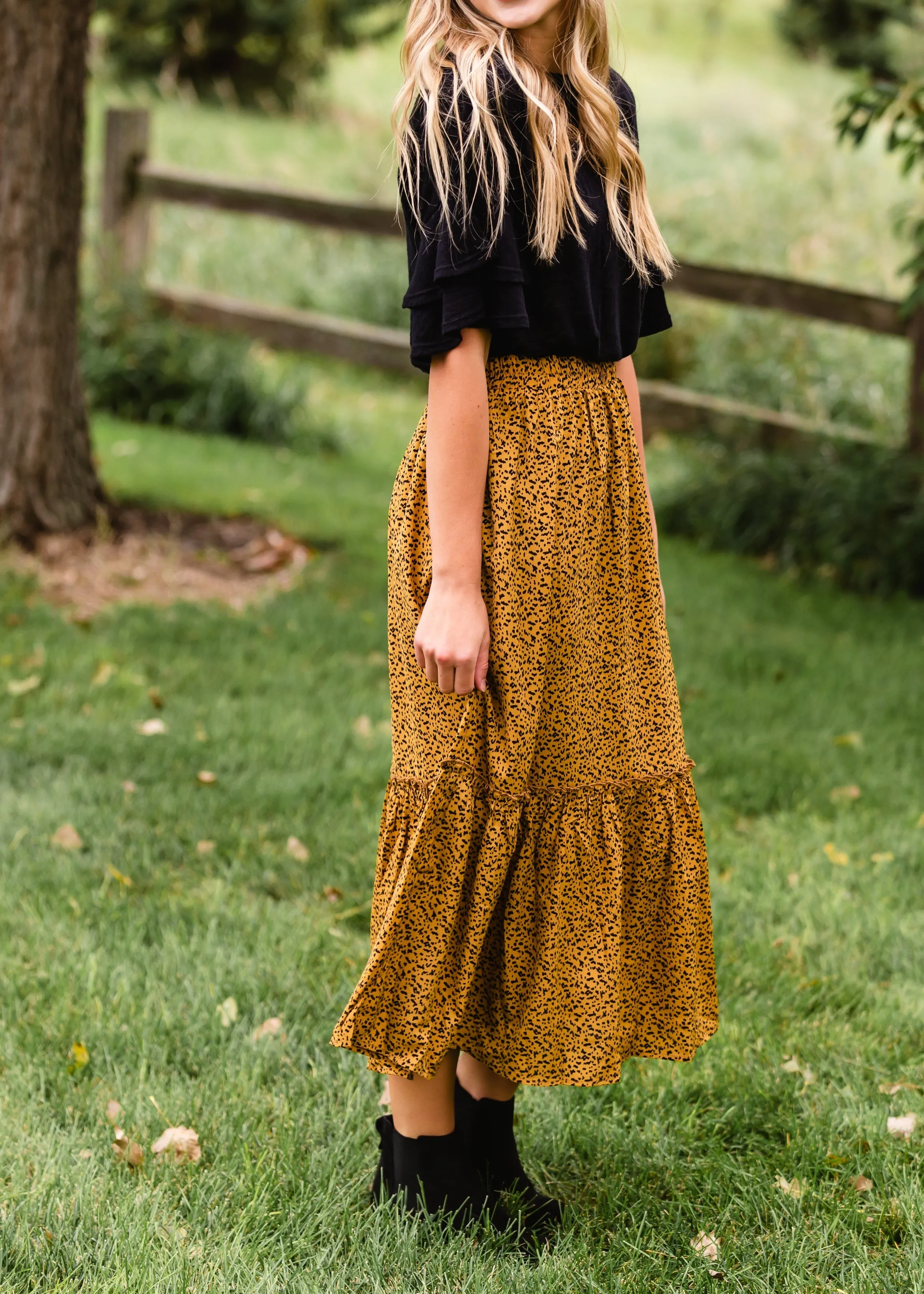 Brown Animal Pattern Midi Skirt - FINAL SALE