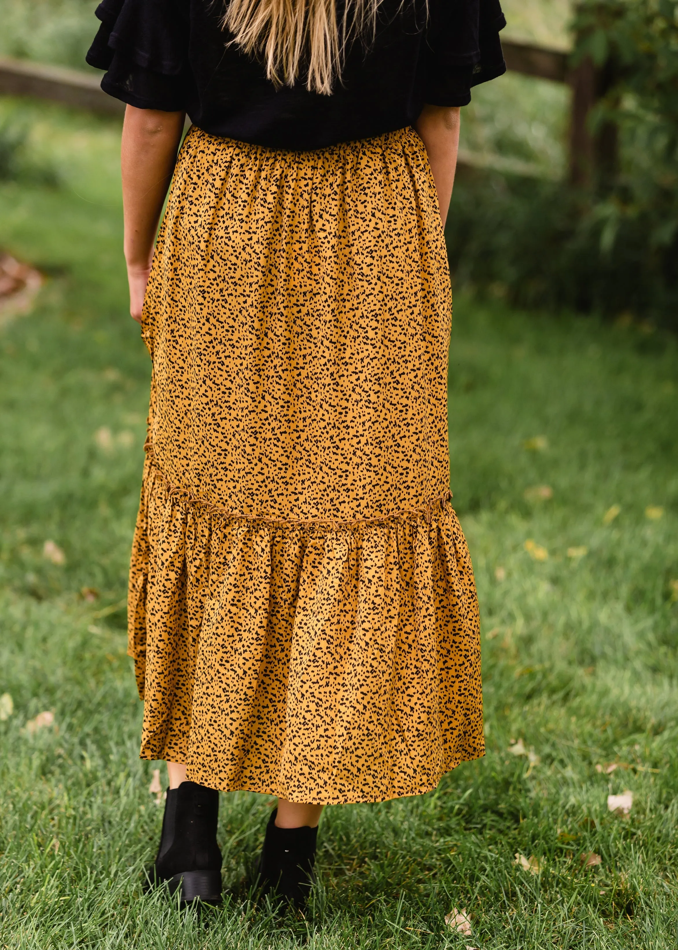 Brown Animal Pattern Midi Skirt - FINAL SALE