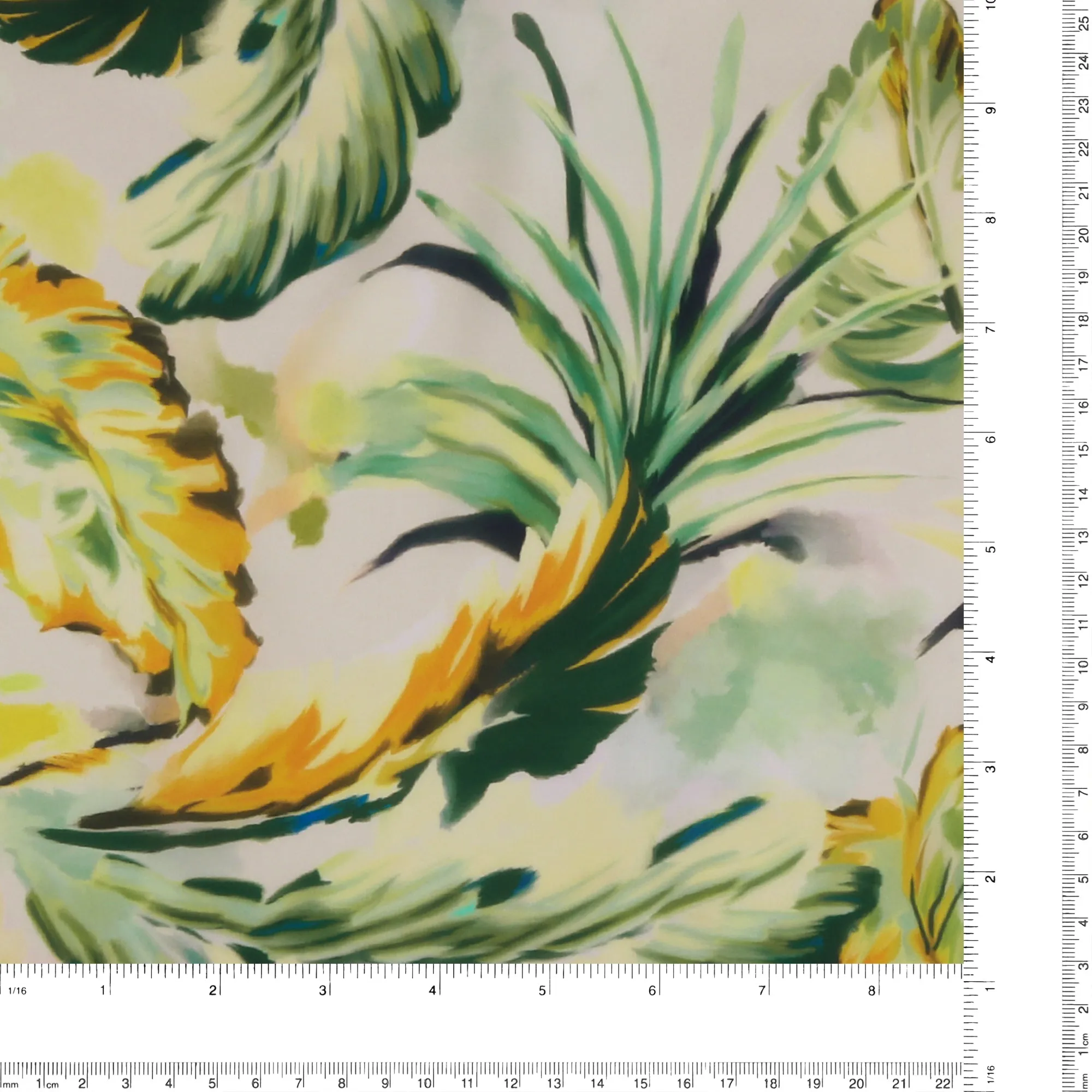 Digital Printed Satin - BOUQUET - 001 - Green