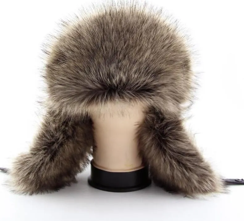 Faux Fur Ear Flaps Ski Cap