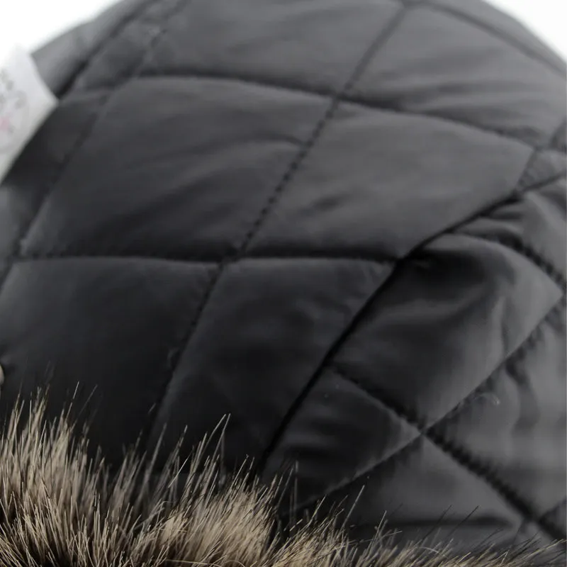 Faux Fur Ear Flaps Ski Cap