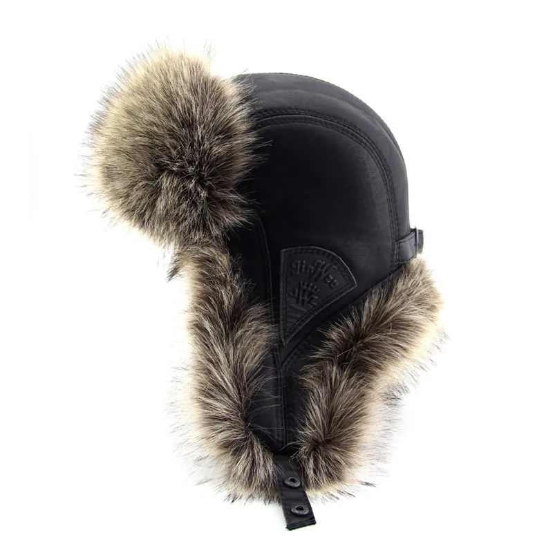 Faux Fur Ear Flaps Ski Cap