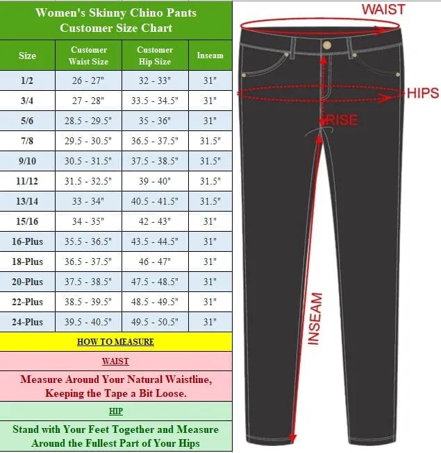 Girl's (2-PACK) Super Stretchy Skinny 5-Pocket Uniform Soft Chino Pants