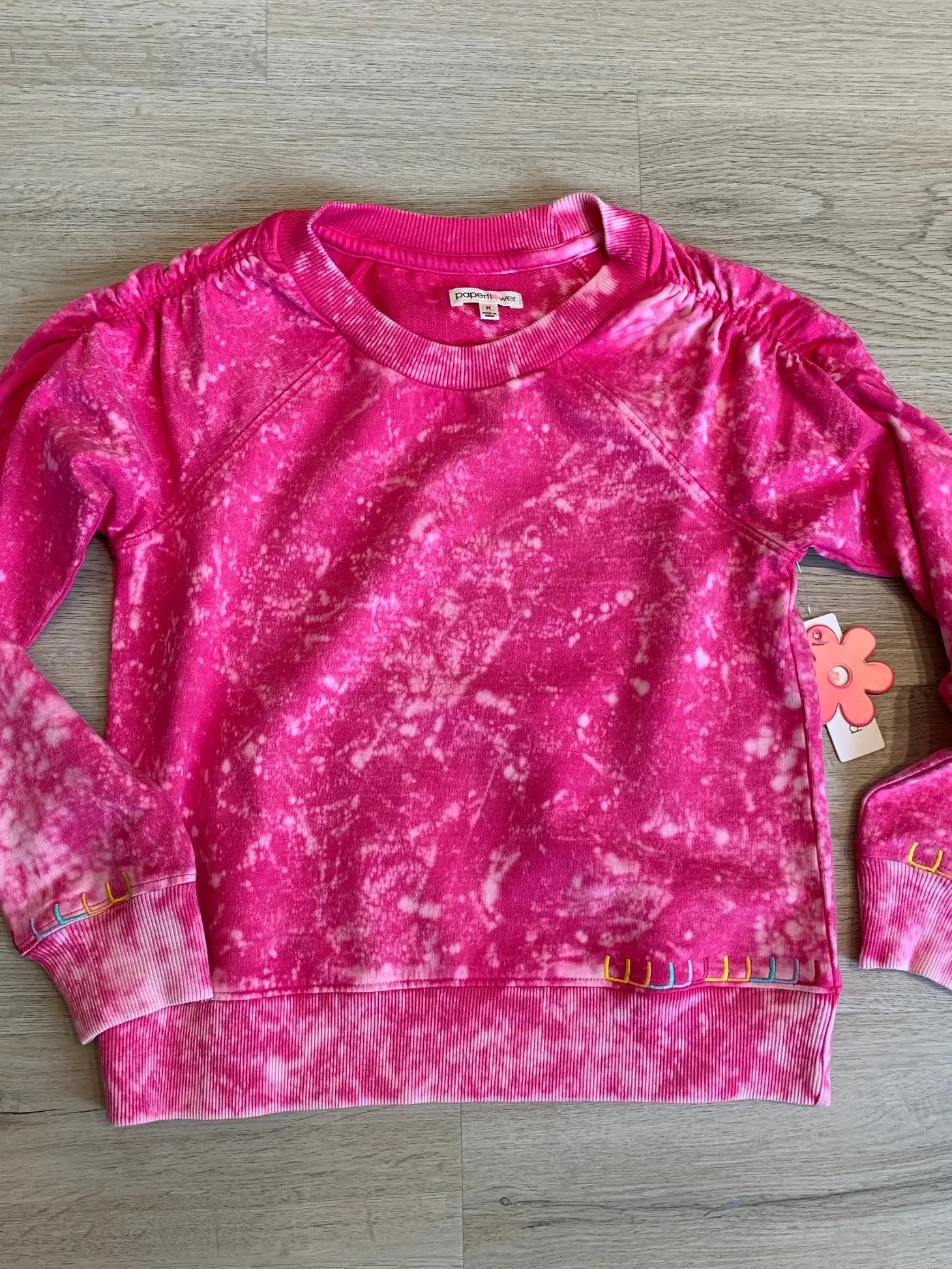 Girls Pink Washed Out Sweatshirt