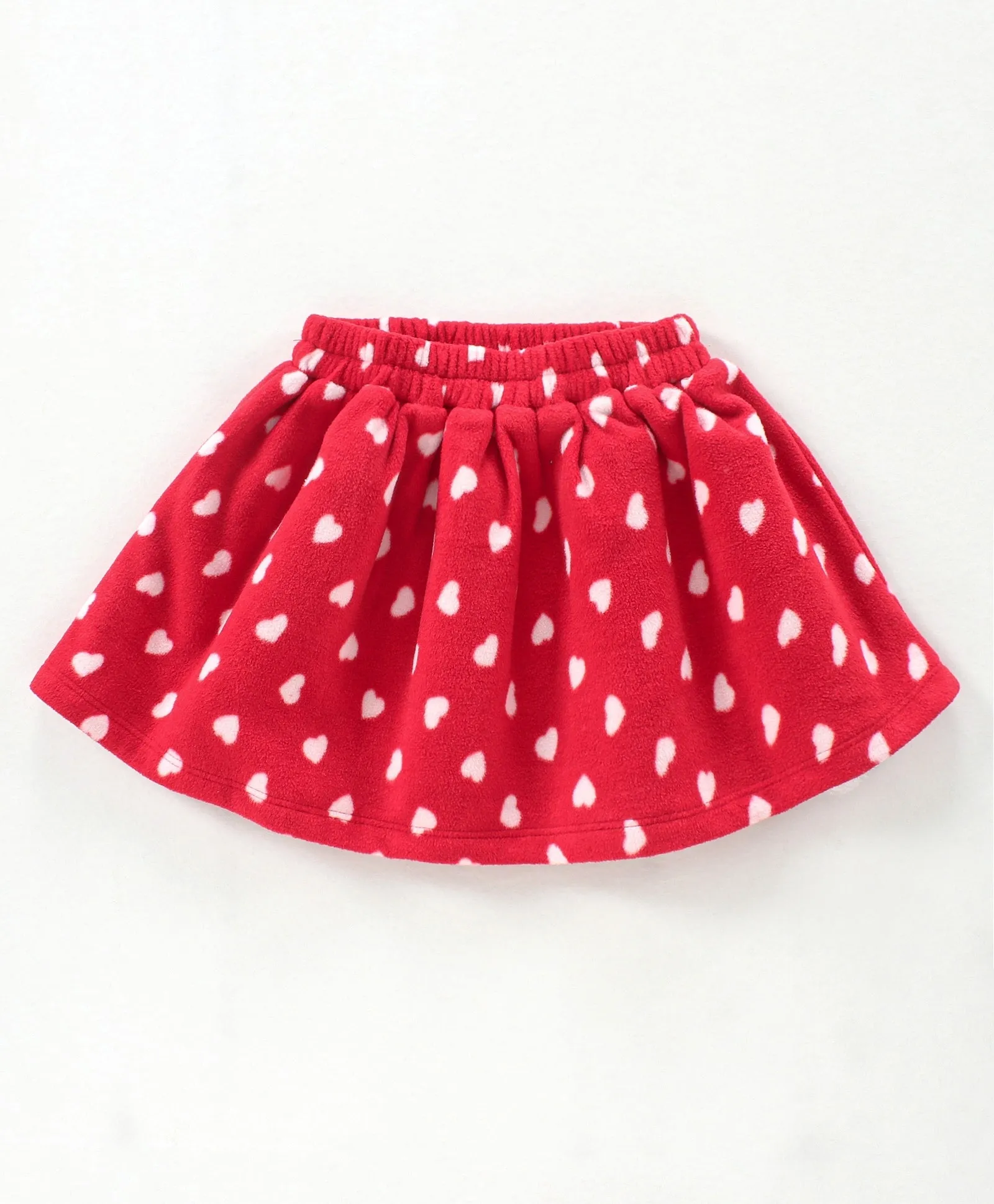 Hearts with Frill Polar Fleece Top Skirt Set