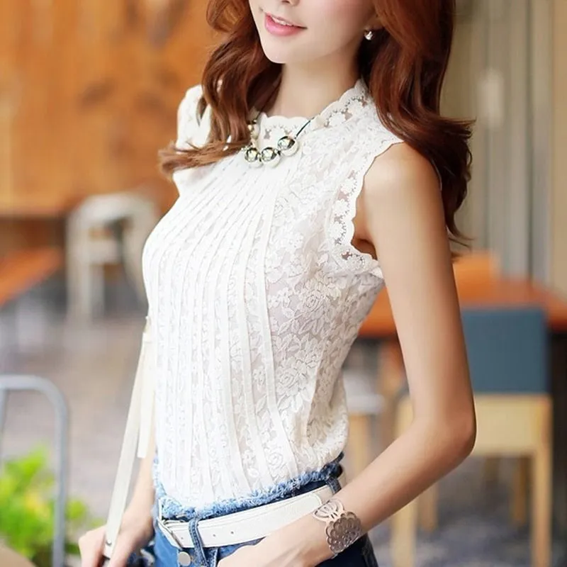 Lace Sleeveless Blouse