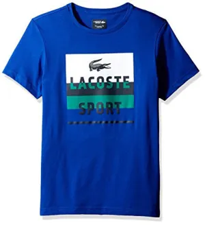 LACOSTE MEN'S SPORT COLORBLOCK GRAPHIC T, FRANCES/WHITE/BLACK/WOODLAND GREEN, 4