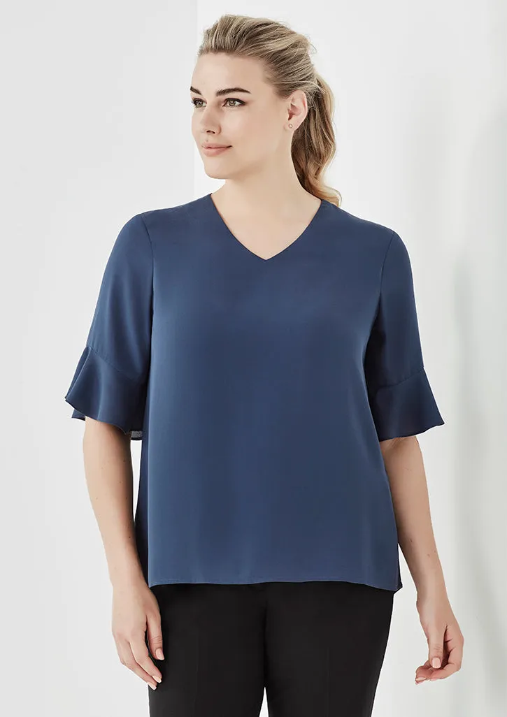 Ladies Aria Fluted Sleeve Blouse RB966LS