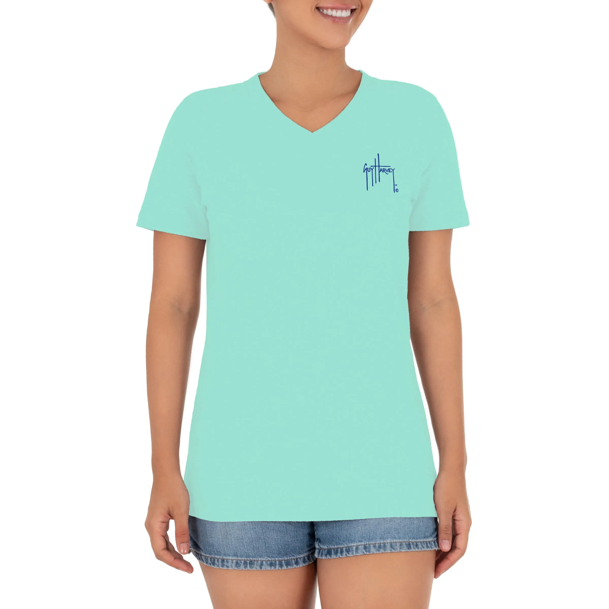 Ladies Mahi Duo Short Sleeve V-Neck T-Shirt