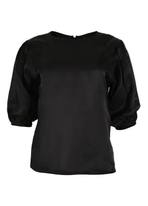 Lavender Fields Blouse Black in Satin Twill