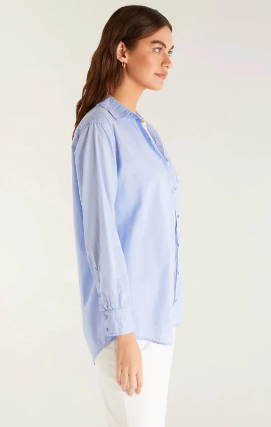 Long Sleeve Poolside Shirt | Blue, White