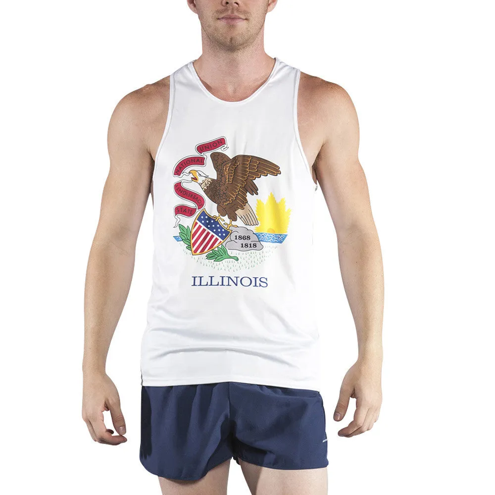 Men's Printed Singlet- Illinois