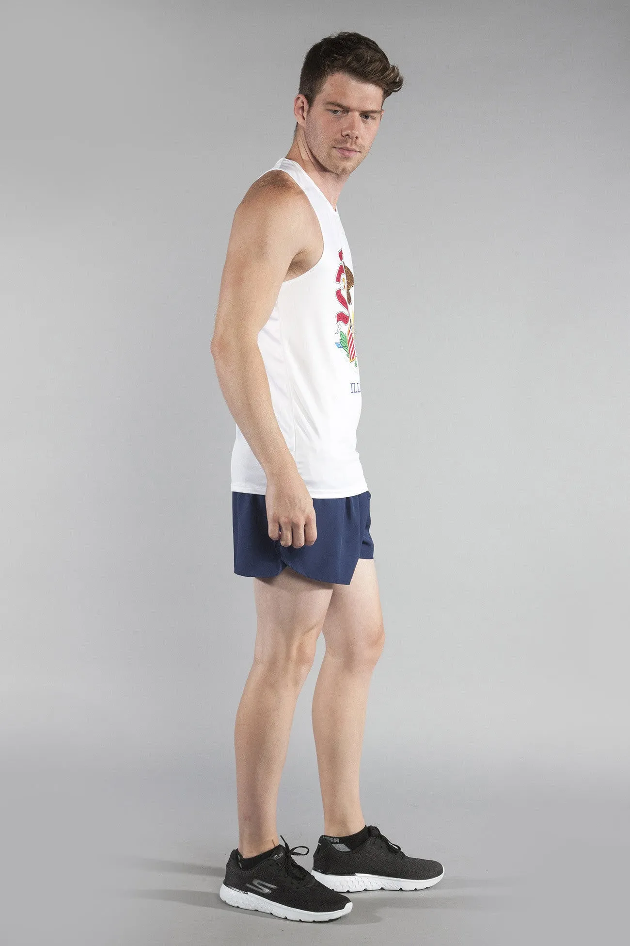 Men's Printed Singlet- Illinois