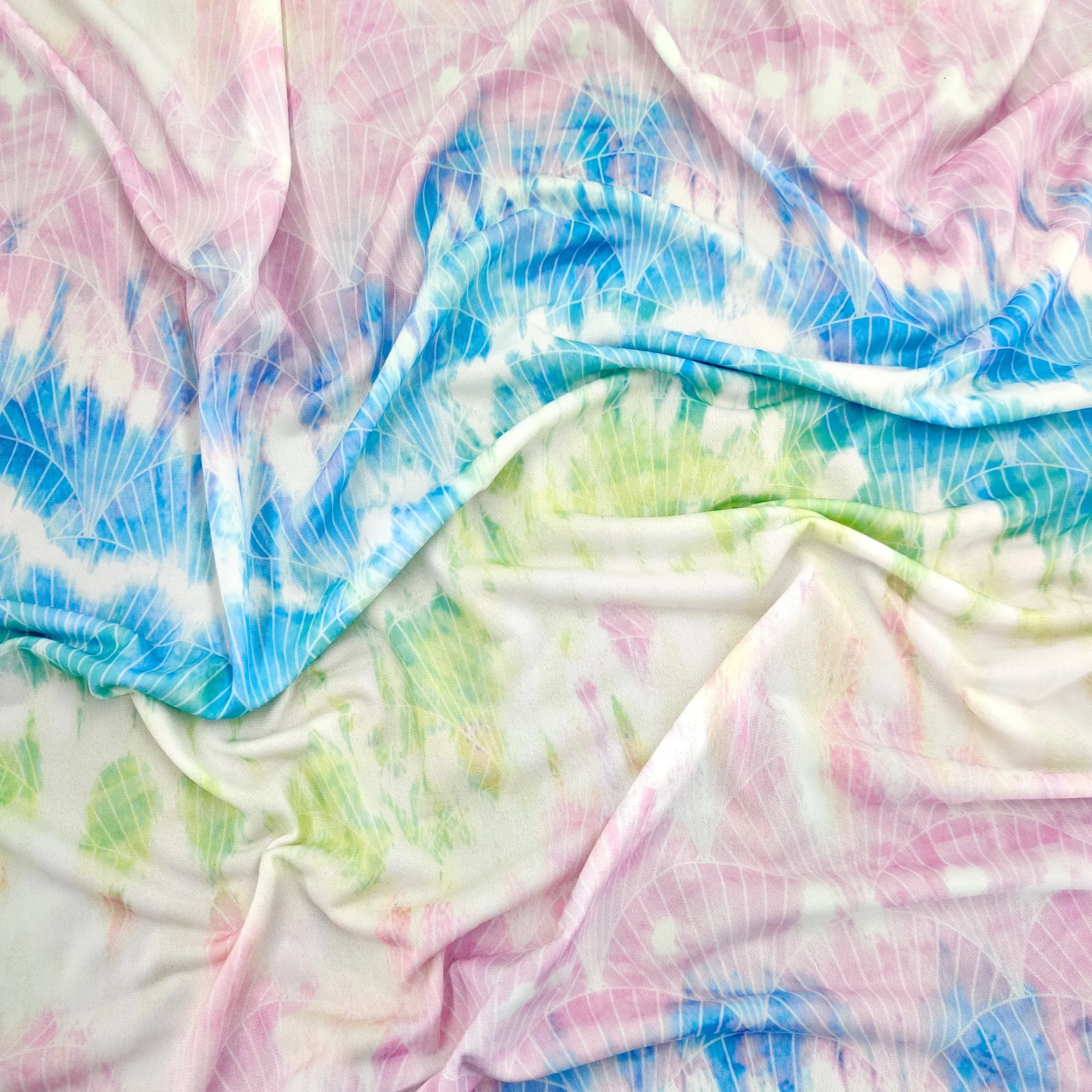 Mermaid Tie Dye Silky Fabric