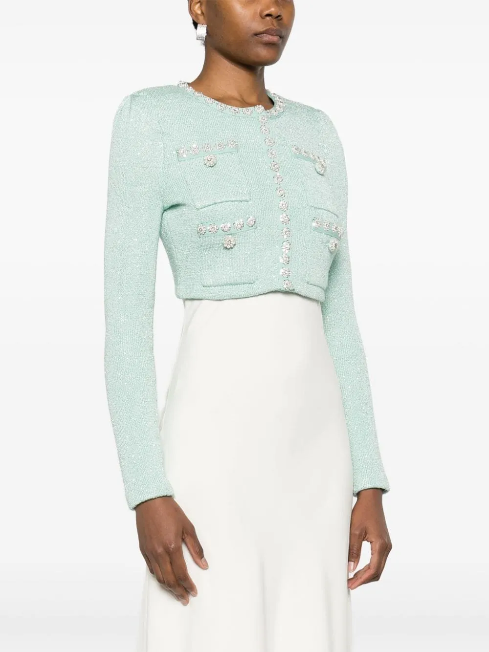 Mint Sequin Knit Cardigan