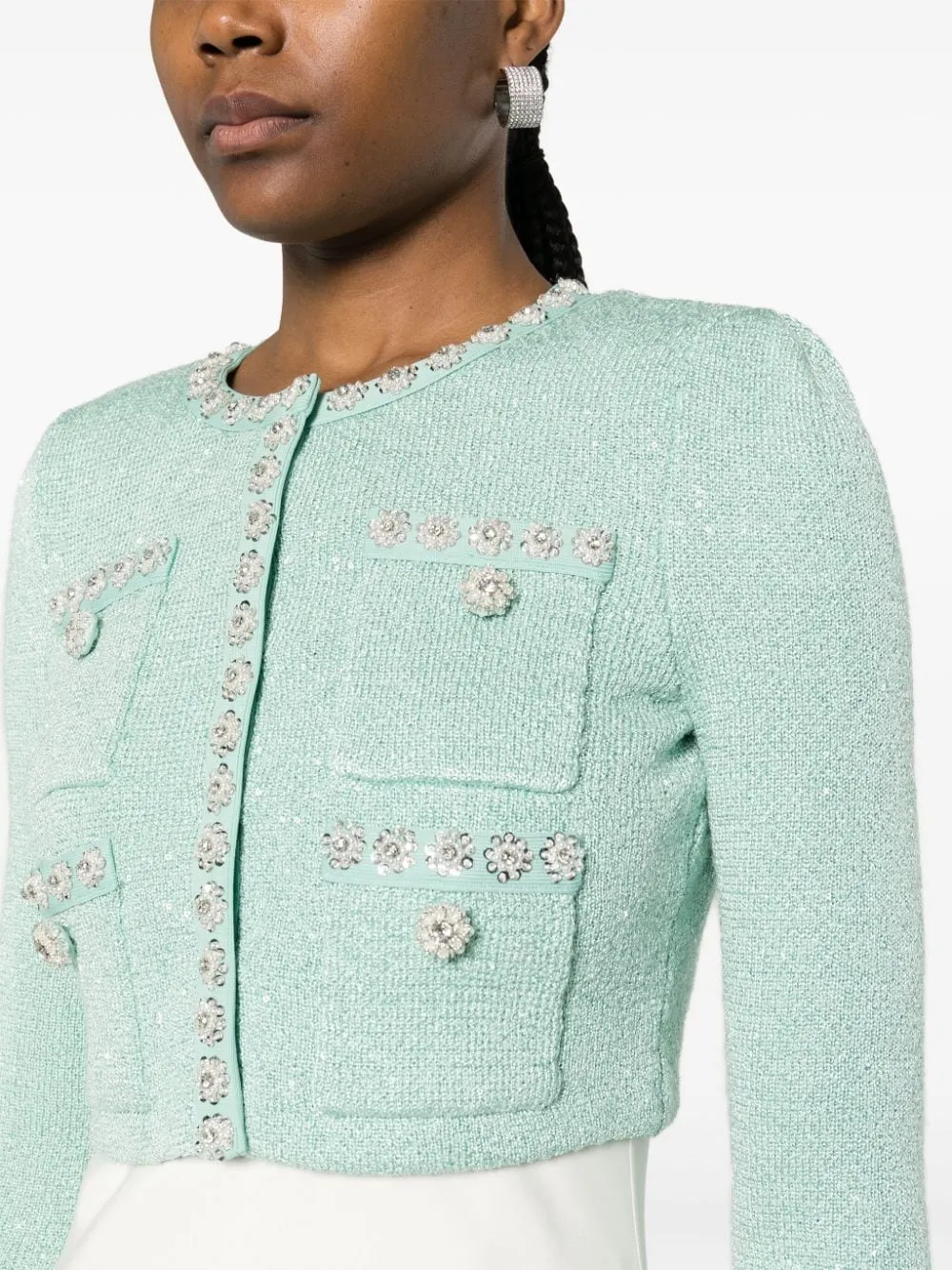 Mint Sequin Knit Cardigan