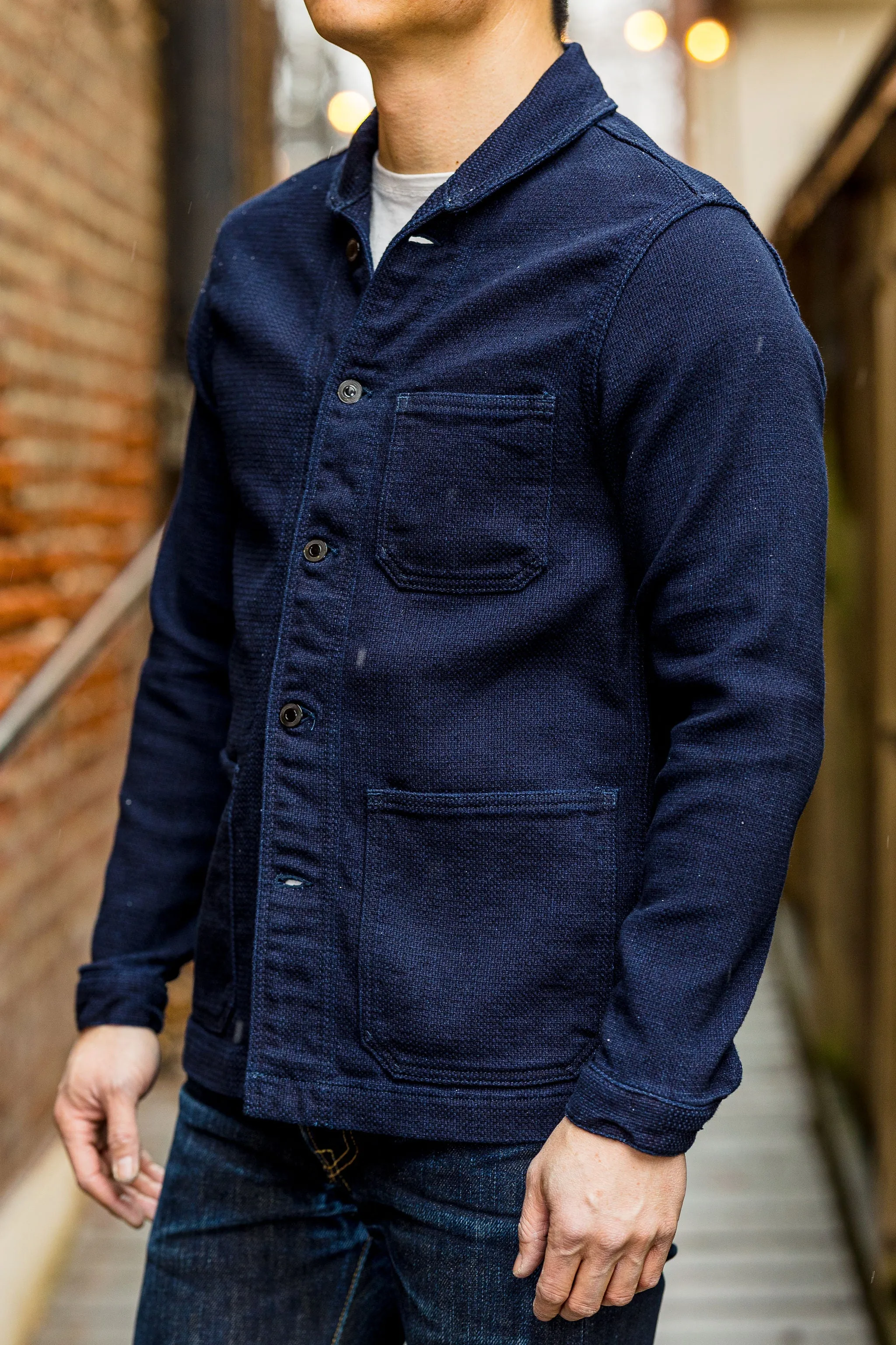 Momotaro 03-042 Indigo Dobby Coverall