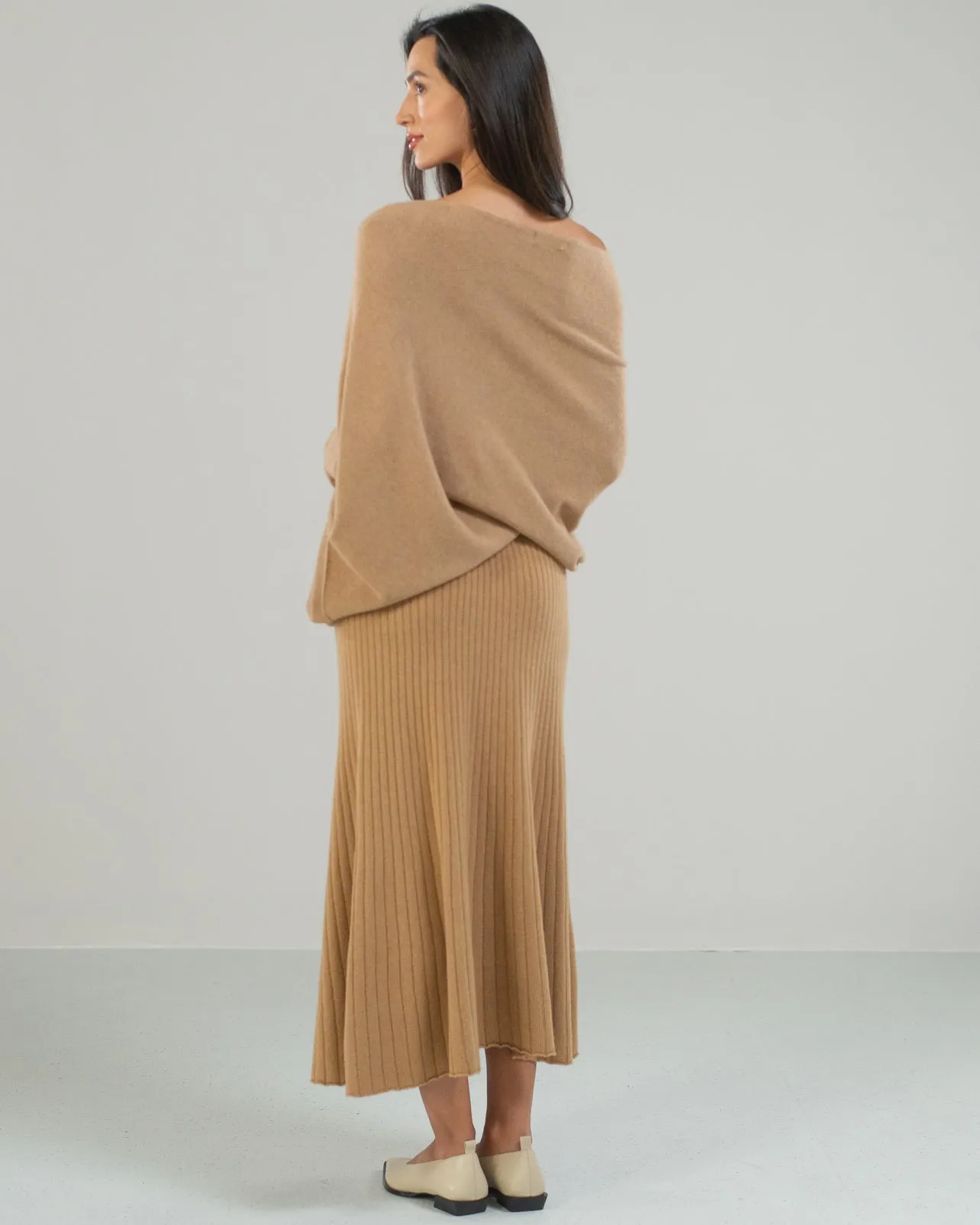 NEW | Ribbed Skirt | Camel