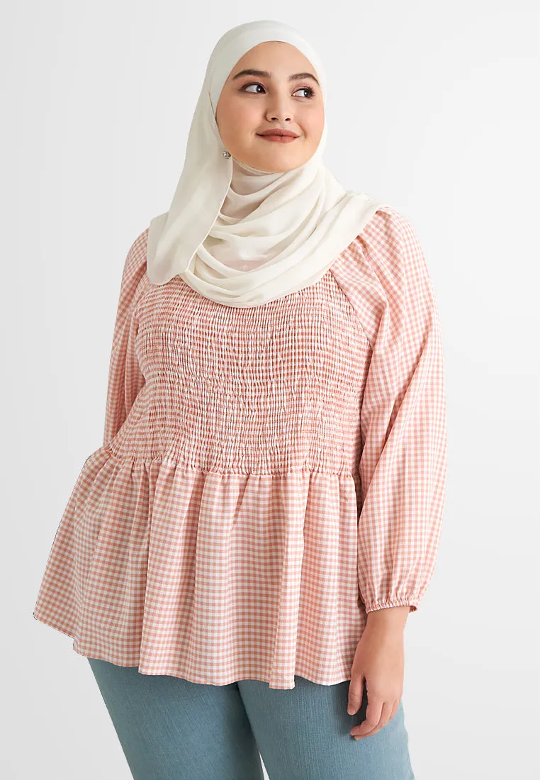 Paulette Gingham Smocked Blouse