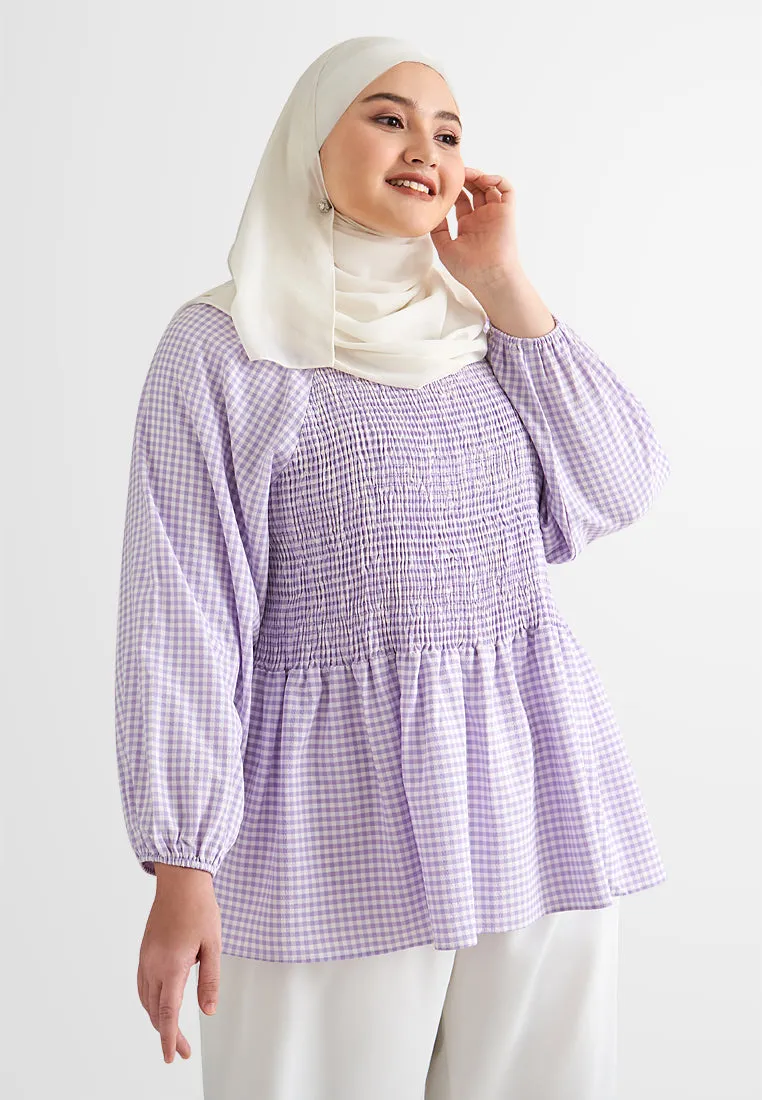 Paulette Gingham Smocked Blouse