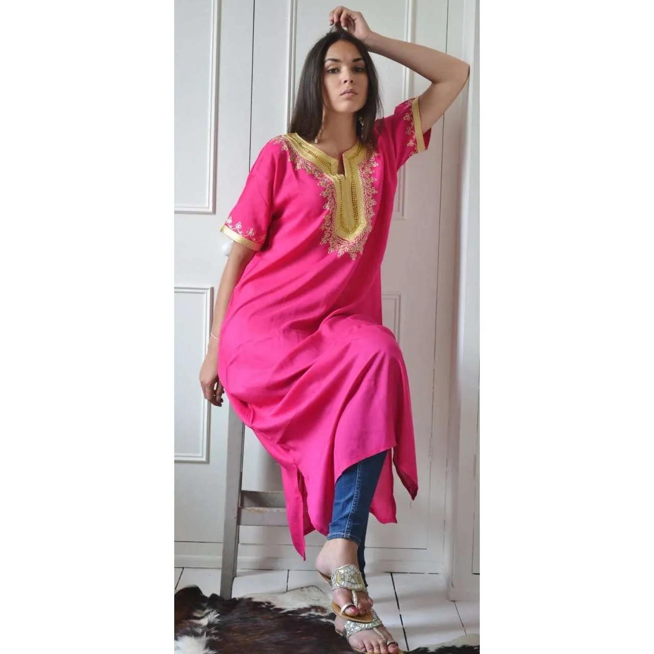 Pink Resort Kaftan Fez Style