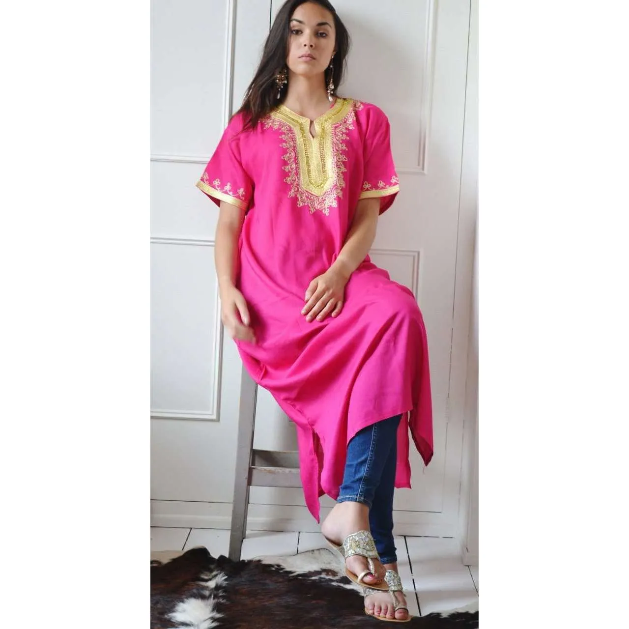 Pink Resort Kaftan Fez Style