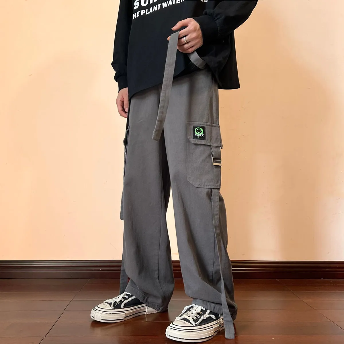 Pocket Long Strap Cargo Pants