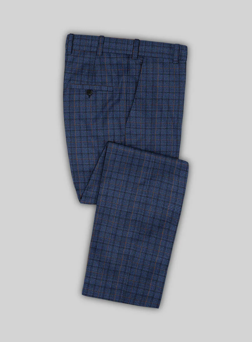 Reda Azul Blue Checks Wool Suit