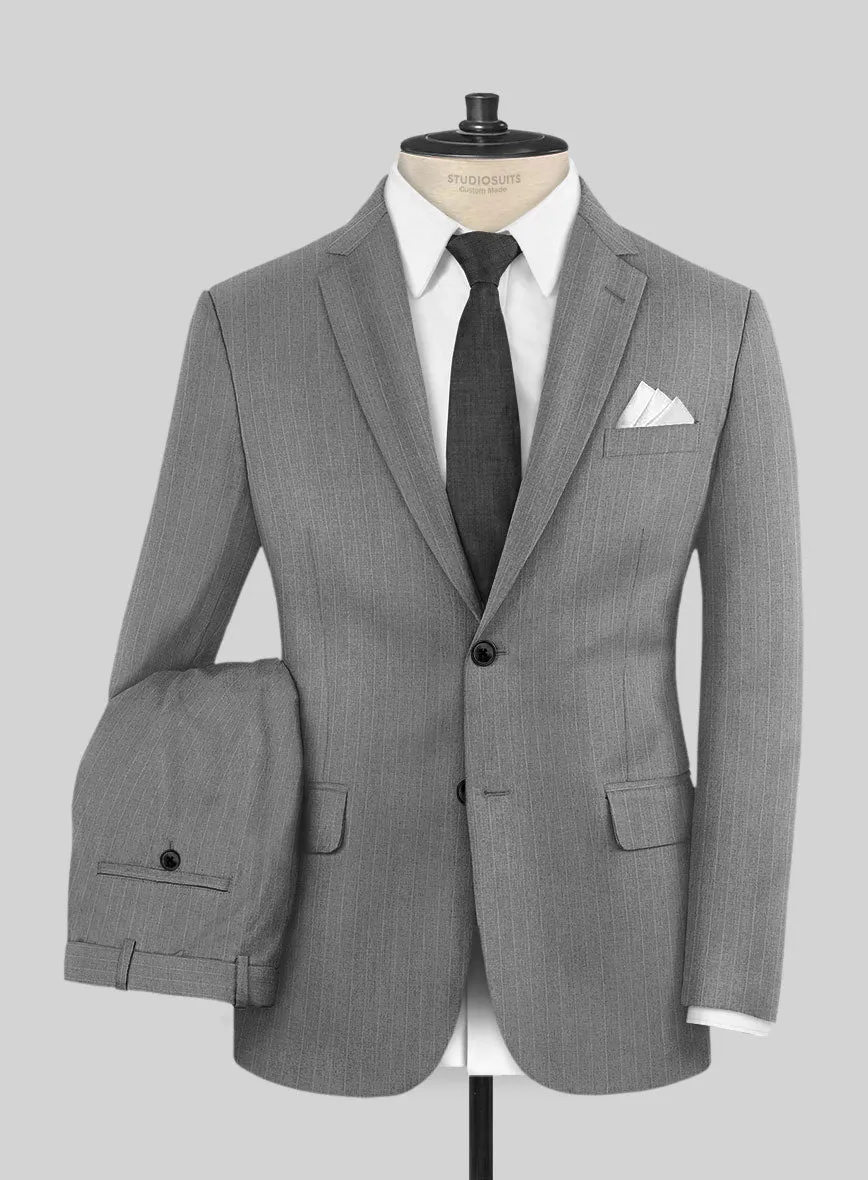 Scabal Cosmopolitan Pinstripe Gray Wool Suit