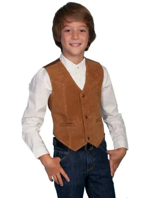 Scully Leather Kids Boys Bourbon Boar Suede Western Vest