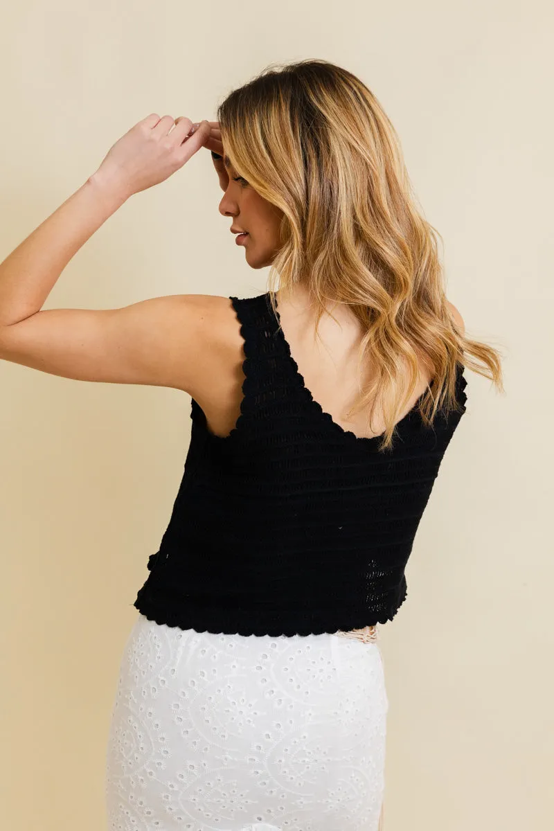 Serene Blooms Crochet Style Top