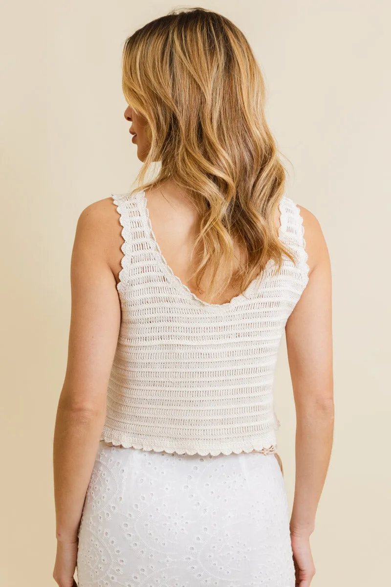 Serene Blooms Crochet Style Top