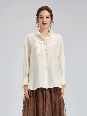 Silk Ruffled Collar Blouse