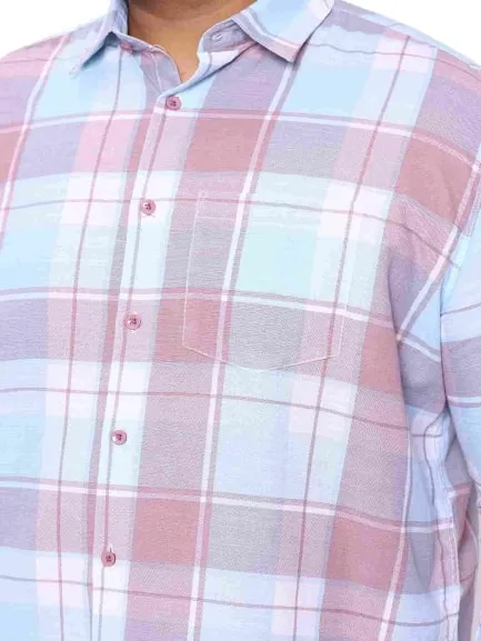 Sky Blue Checkered Soft Cotton Lee Shirt