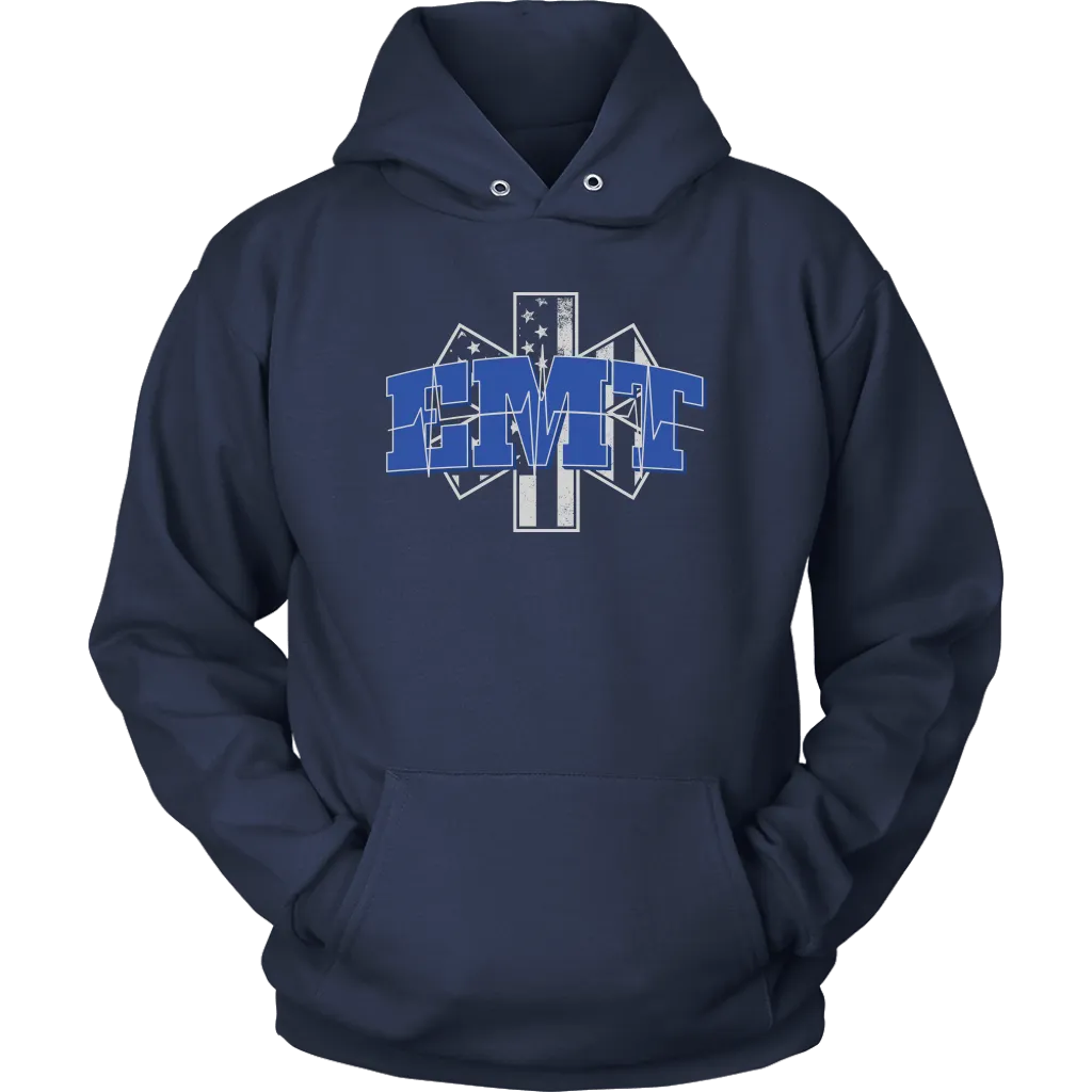 Star of Life EKG Heartbeat Line EMT Unisex Hoodie